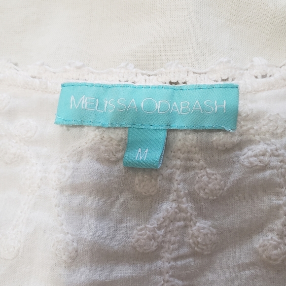 Melissa Odabash Embroidered White Long Sleeve V-Neck Sheath Dress Medium - Picture 7 of 10